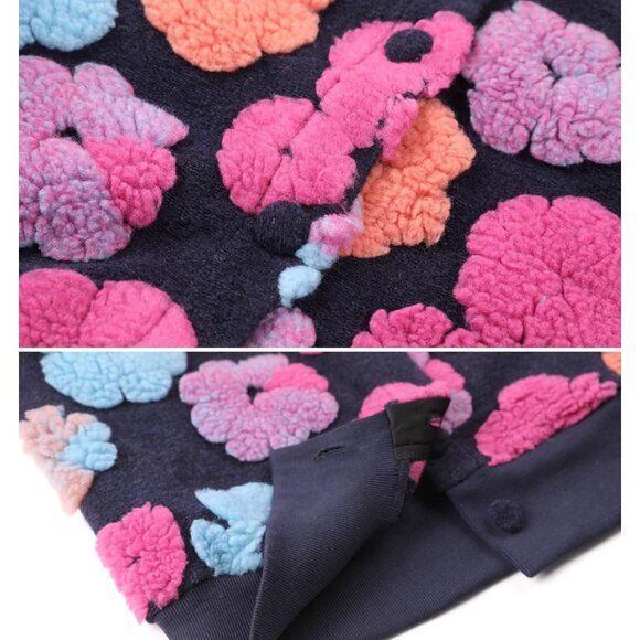 Women's Rose Opcakm Cropped Floral Shacket Sleeve Bomber Style Outerwear Jacket - Picture 7 of 7